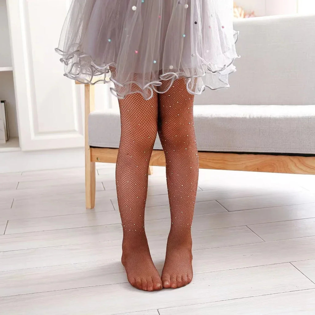 Fishing Net Stockings for Baby Girls Cute Large Bow Lolita Pantyhose Fad Sexy Black Hollow Mesh Nylon Tights Children's Leggings