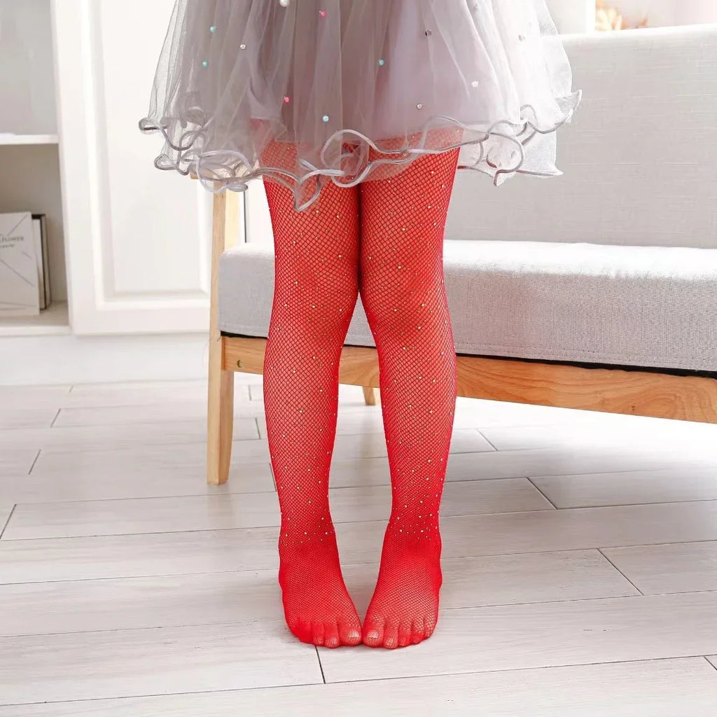 Fishing Net Stockings for Baby Girls Cute Large Bow Lolita Pantyhose Fad Sexy Black Hollow Mesh Nylon Tights Children's Leggings