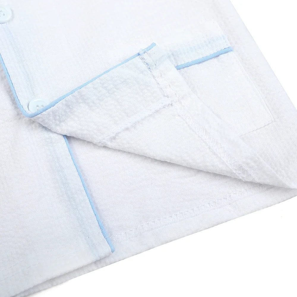 Ruffkids Summer Kids Pajamas Cotton Seersucker Sibling Matching Pjs Sleepwear Baby Clothes Loungewear Girls Boys Pyjamas Sets