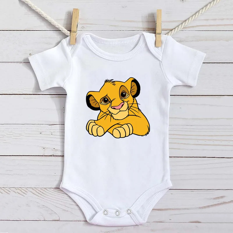 Baby Romper Cartoon The Lion King Kawaii Simba Fashion Toddler Clothes Cotton Short Sleeve Newborn Bodysuit Infant Jumpsuits