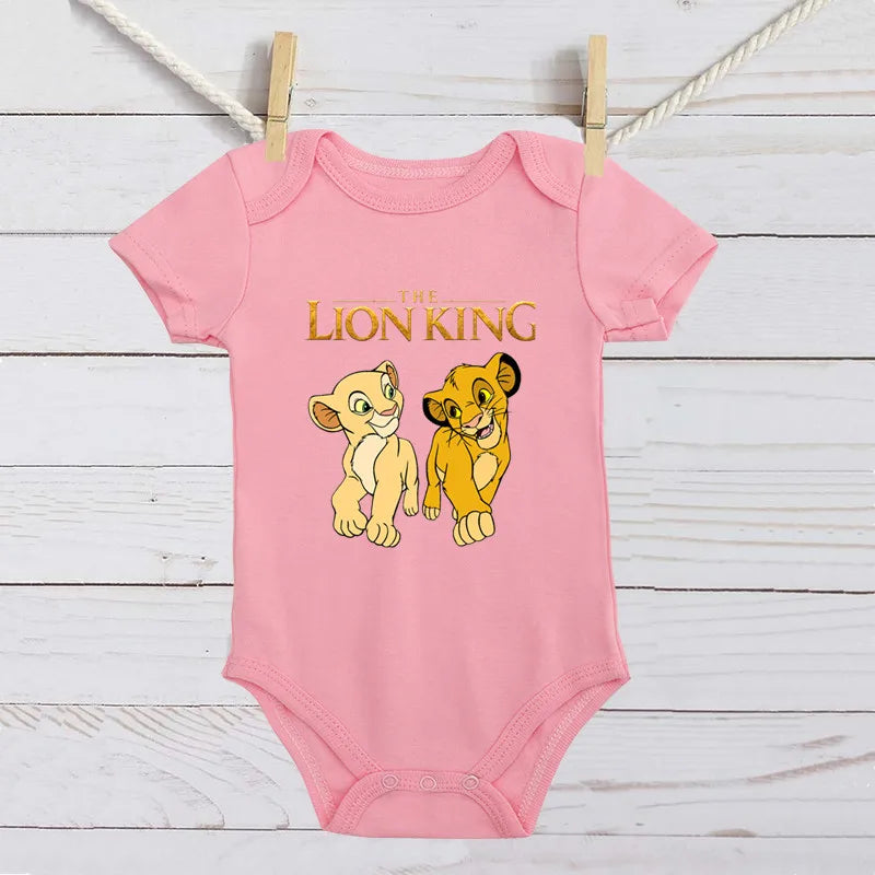 Baby Romper Cartoon The Lion King Kawaii Simba Fashion Toddler Clothes Cotton Short Sleeve Newborn Bodysuit Infant Jumpsuits