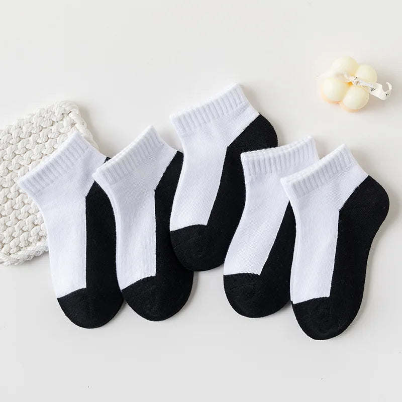 5 Pairs/Lot Children Socks Boy Girl Baby Fashion Cotton Solid Wild Soft Cozy Breathable For 1-12Y Summer Kids Casual Mesh Socks