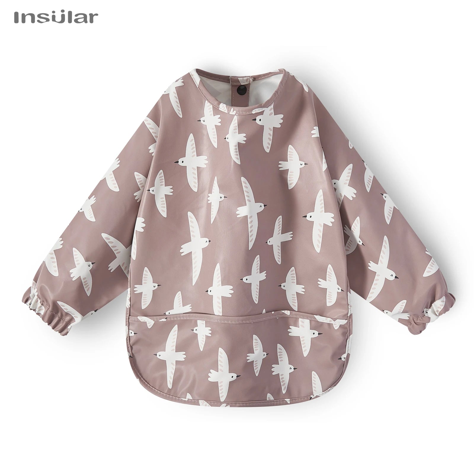 New Children Feeding Aprons Long sleeve Baby bib with Pocket Full Cover Baby Bibs with Pocket waterproof long sleeve bibs