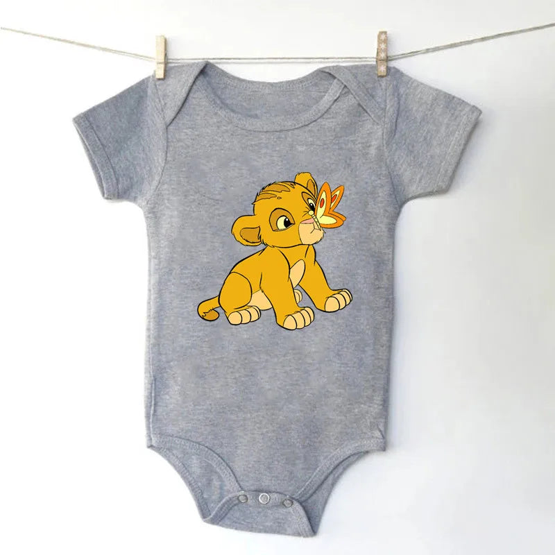Baby Romper Cartoon The Lion King Kawaii Simba Fashion Toddler Clothes Cotton Short Sleeve Newborn Bodysuit Infant Jumpsuits