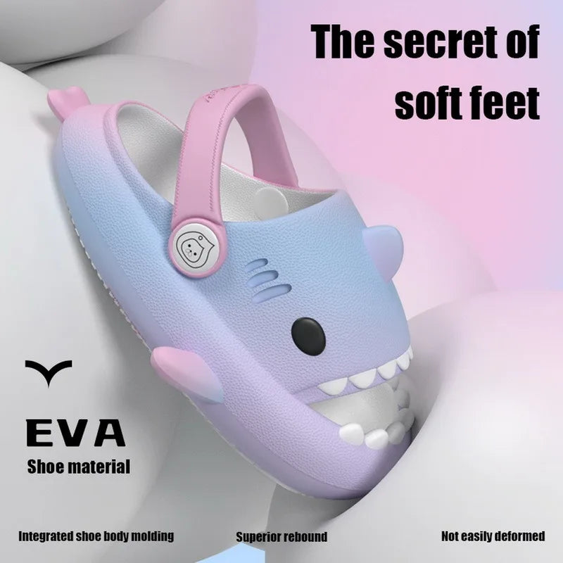 Pallene Lovely Kids Shark Slippers Fashion Baby Cartoon Slippers Girls Boys Home Non-slip Sandals Children Outdoor Beach Slides