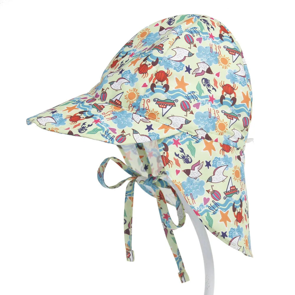 Baby Sun Hat Adjustable Summer Baby Cap for Boys Travel Beach S/L Baby Girl Hat Kids Infant Accessories Children Hats SPF 50+