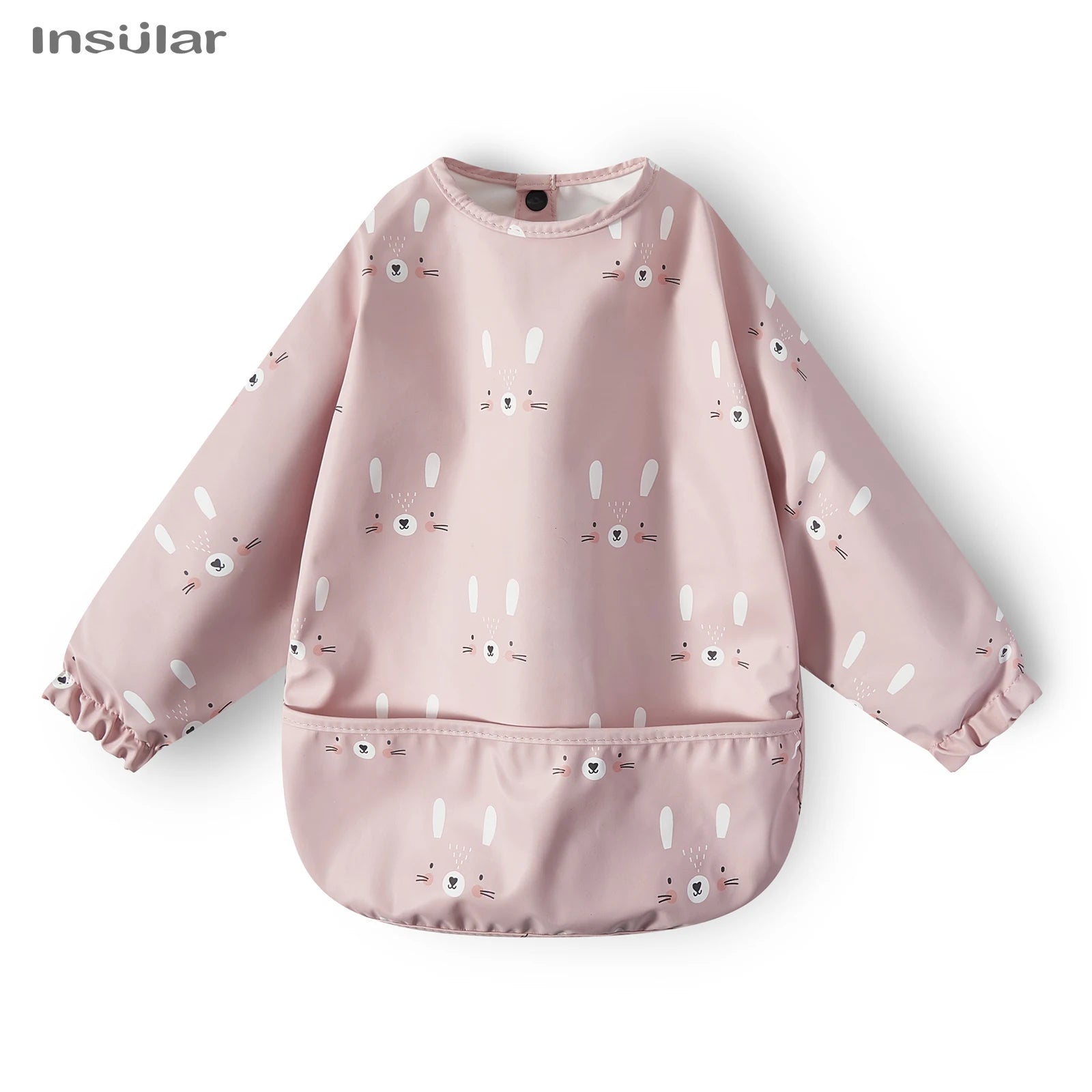 New Children Feeding Aprons Long sleeve Baby bib with Pocket Full Cover Baby Bibs with Pocket waterproof long sleeve bibs