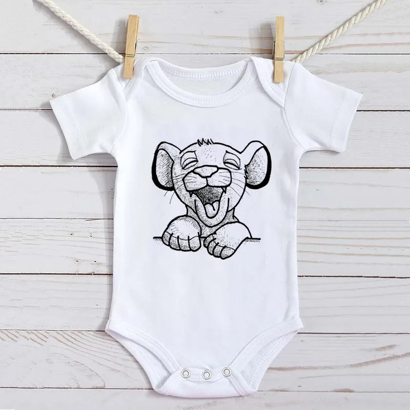 Baby Romper Cartoon The Lion King Kawaii Simba Fashion Toddler Clothes Cotton Short Sleeve Newborn Bodysuit Infant Jumpsuits