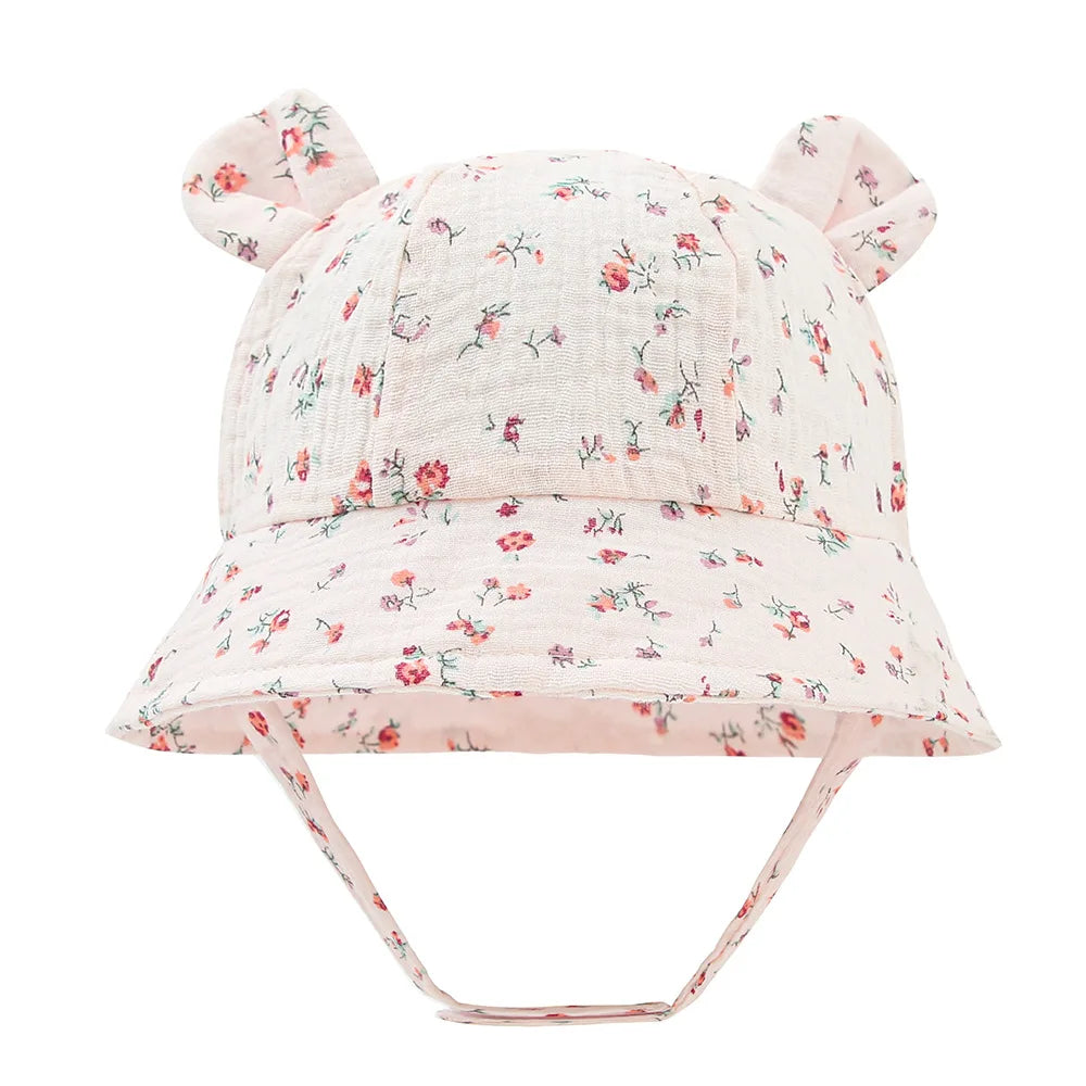Muslin Cotton Baby Hat Summer Infant Cap Panama for Kids Soft Baby Sun Hats Girls Boys Bucket Hat Accessories Children 3-12M