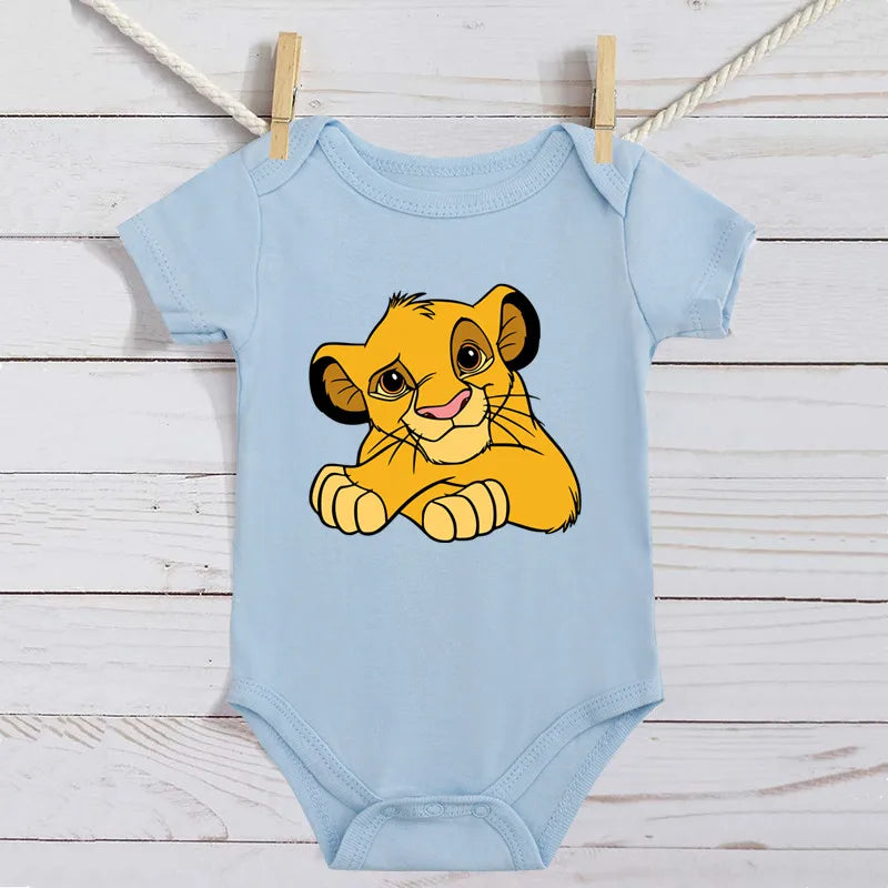 Baby Romper Cartoon The Lion King Kawaii Simba Fashion Toddler Clothes Cotton Short Sleeve Newborn Bodysuit Infant Jumpsuits