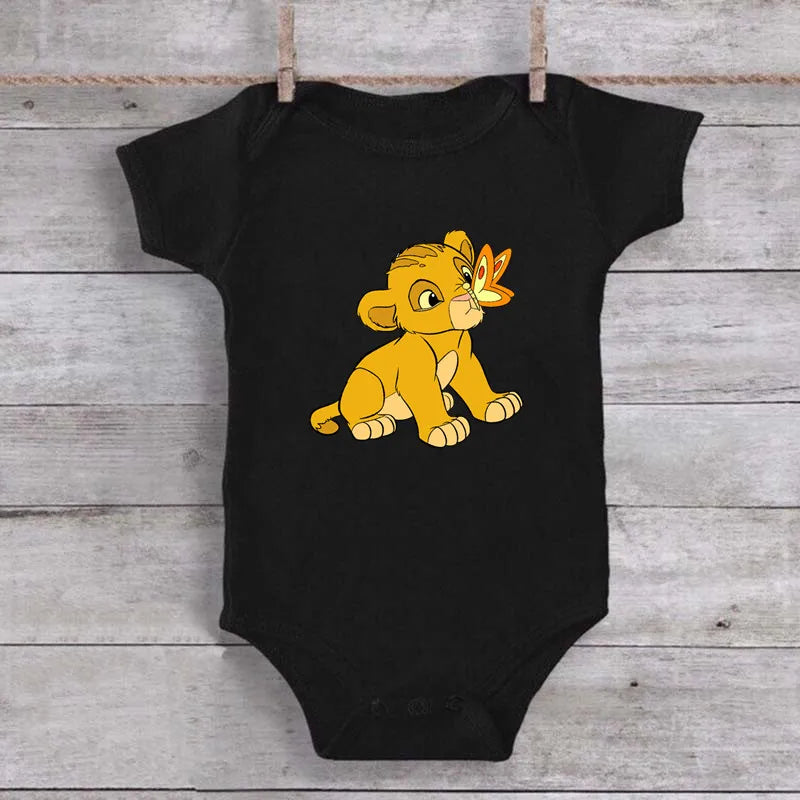 Baby Romper Cartoon The Lion King Kawaii Simba Fashion Toddler Clothes Cotton Short Sleeve Newborn Bodysuit Infant Jumpsuits