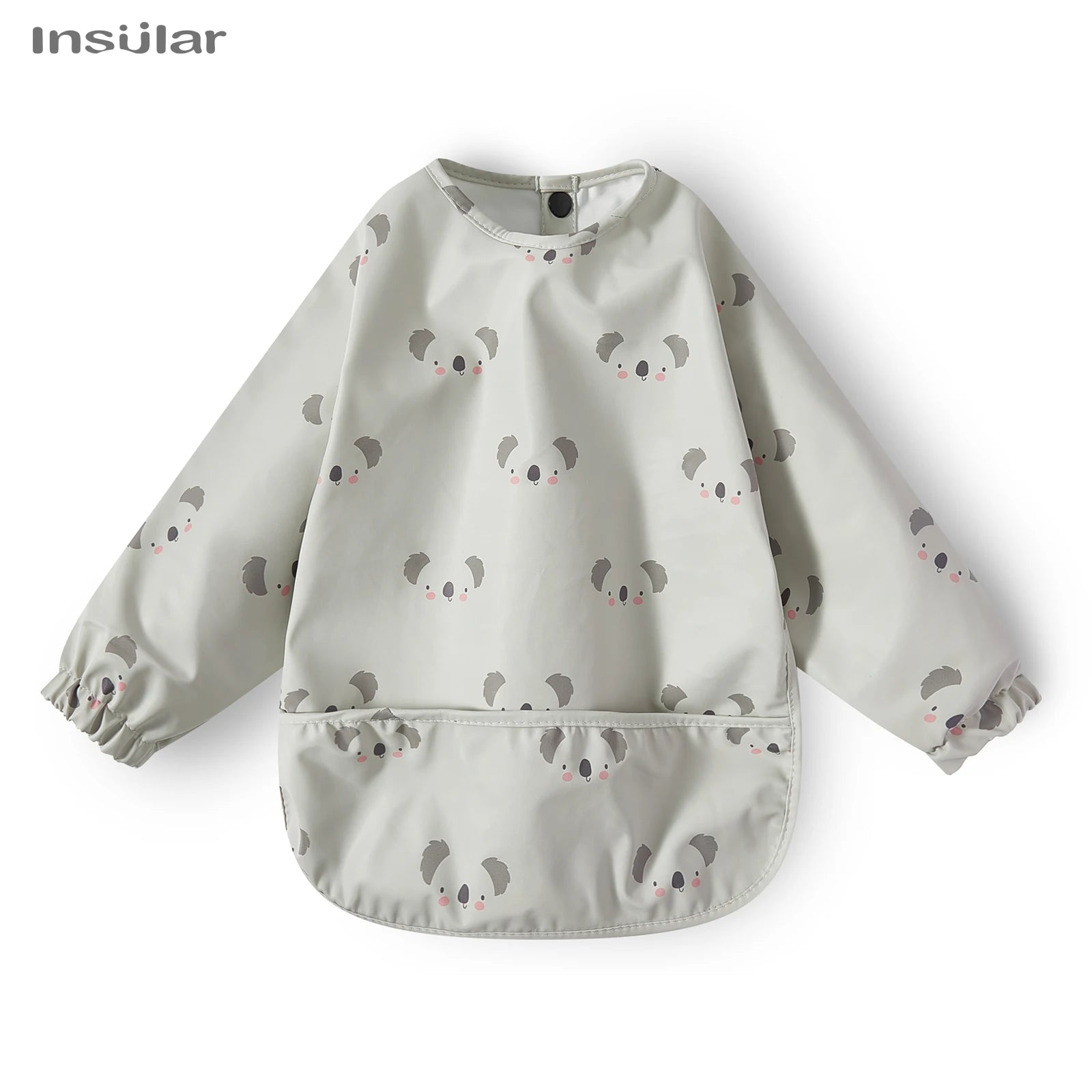 New Children Feeding Aprons Long sleeve Baby bib with Pocket Full Cover Baby Bibs with Pocket waterproof long sleeve bibs