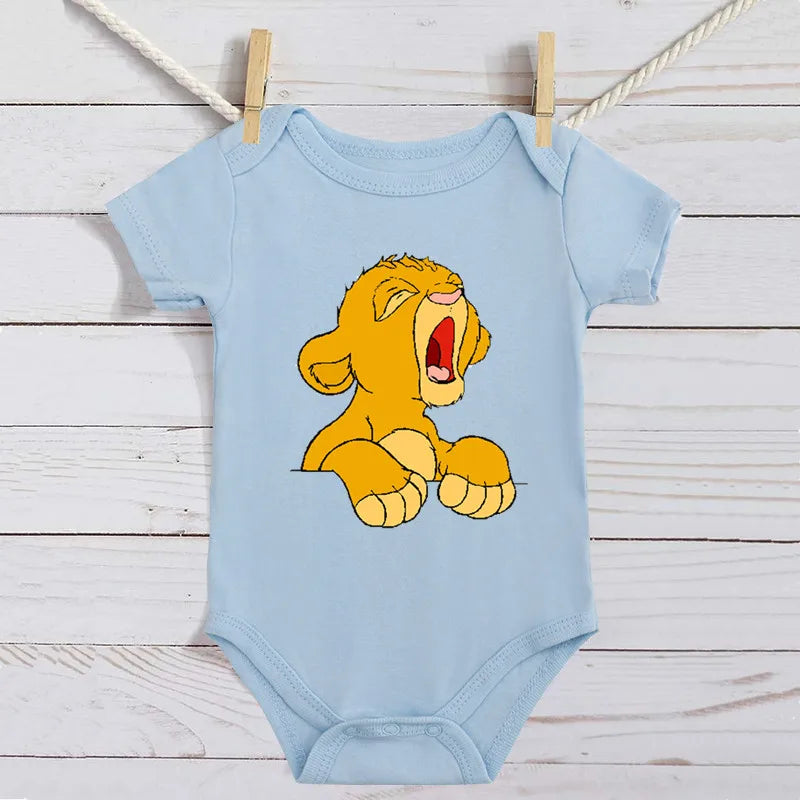 Baby Romper Cartoon The Lion King Kawaii Simba Fashion Toddler Clothes Cotton Short Sleeve Newborn Bodysuit Infant Jumpsuits