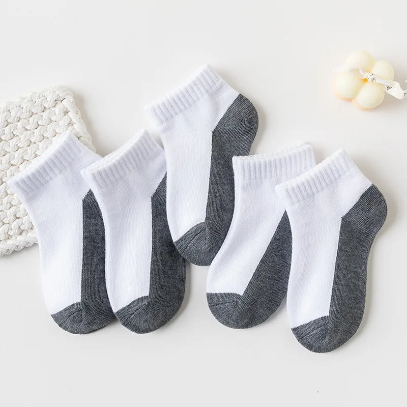 5 Pairs/Lot Children Socks Boy Girl Baby Fashion Cotton Solid Wild Soft Cozy Breathable For 1-12Y Summer Kids Casual Mesh Socks