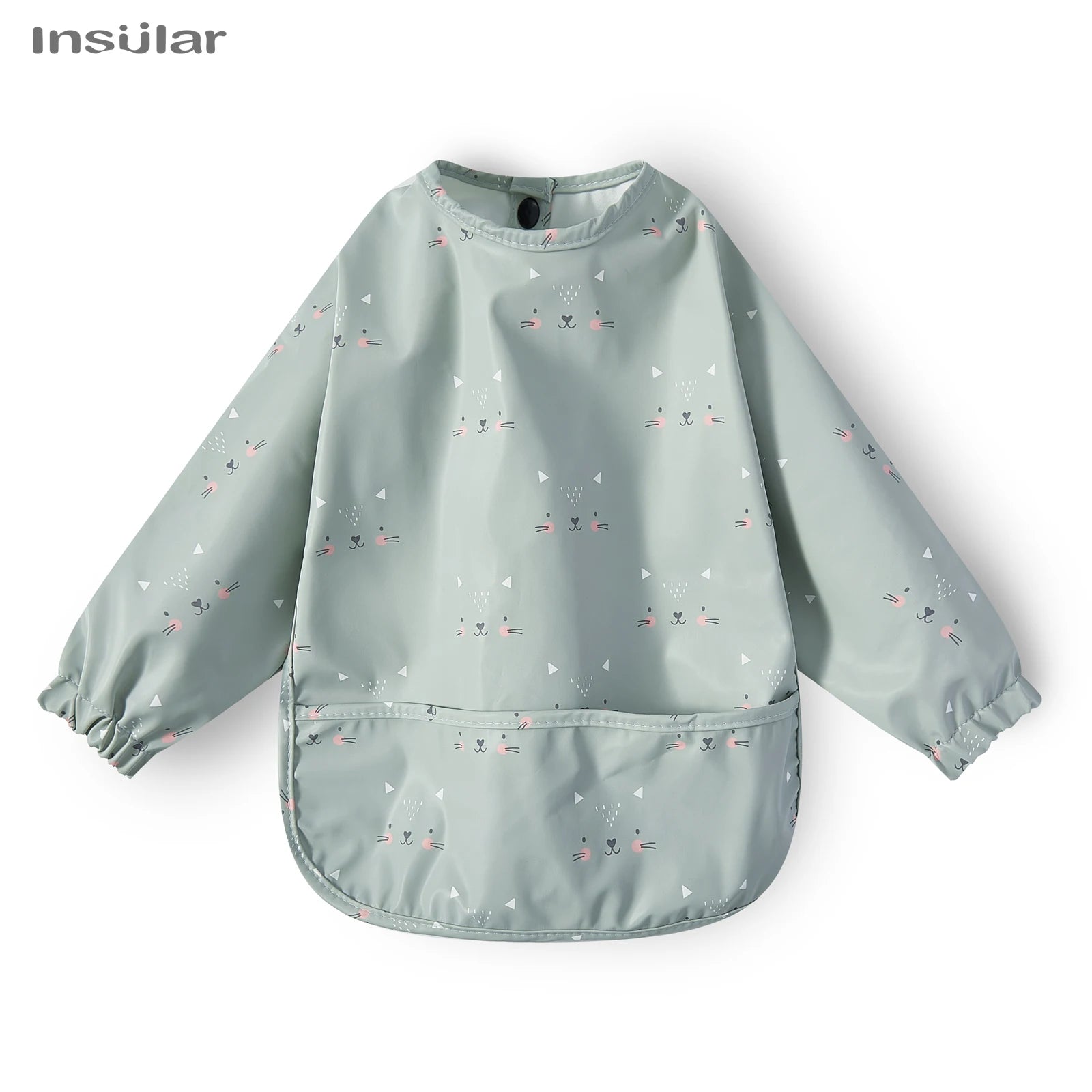 New Children Feeding Aprons Long sleeve Baby bib with Pocket Full Cover Baby Bibs with Pocket waterproof long sleeve bibs