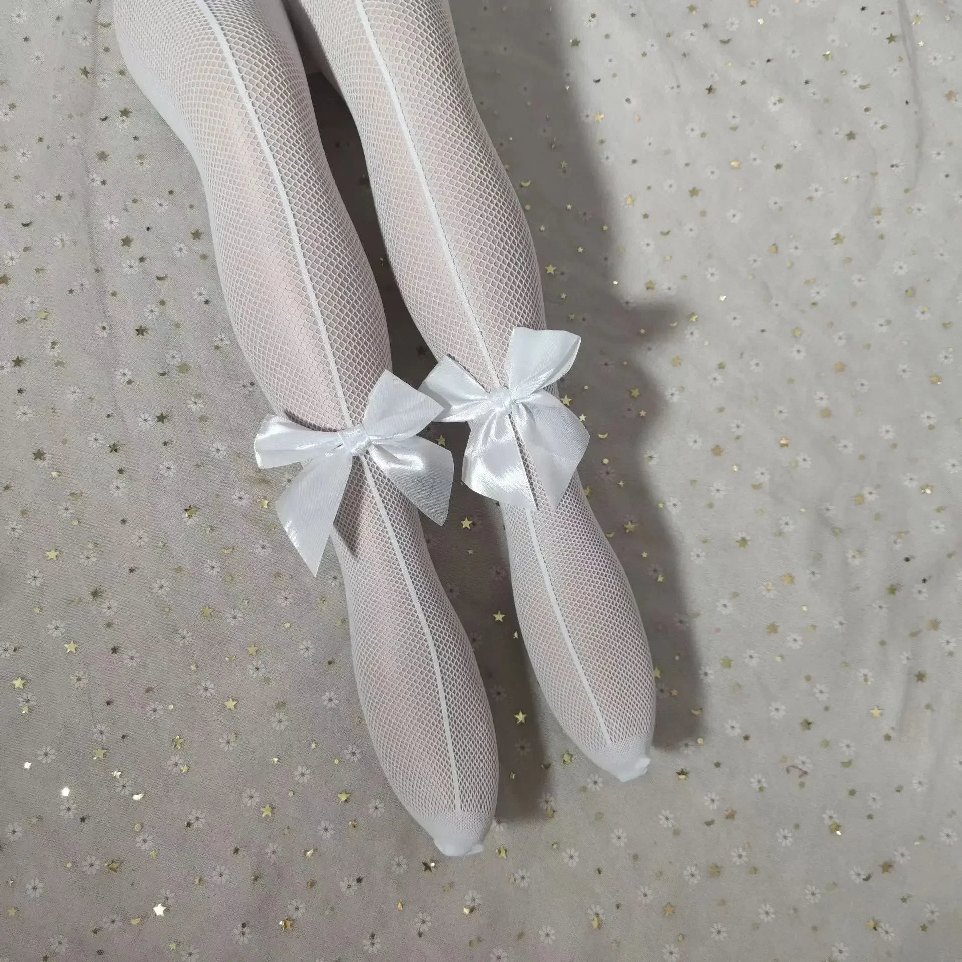 Fishing Net Stockings for Baby Girls Cute Large Bow Lolita Pantyhose Fad Sexy Black Hollow Mesh Nylon Tights Children's Leggings