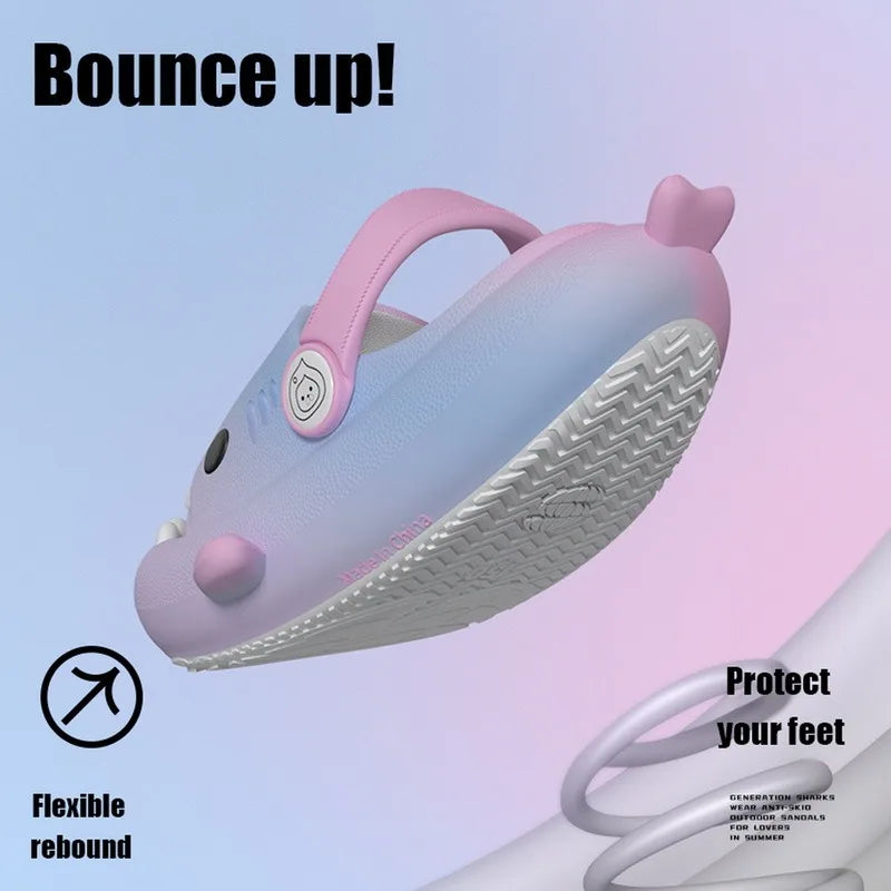 Pallene Lovely Kids Shark Slippers Fashion Baby Cartoon Slippers Girls Boys Home Non-slip Sandals Children Outdoor Beach Slides