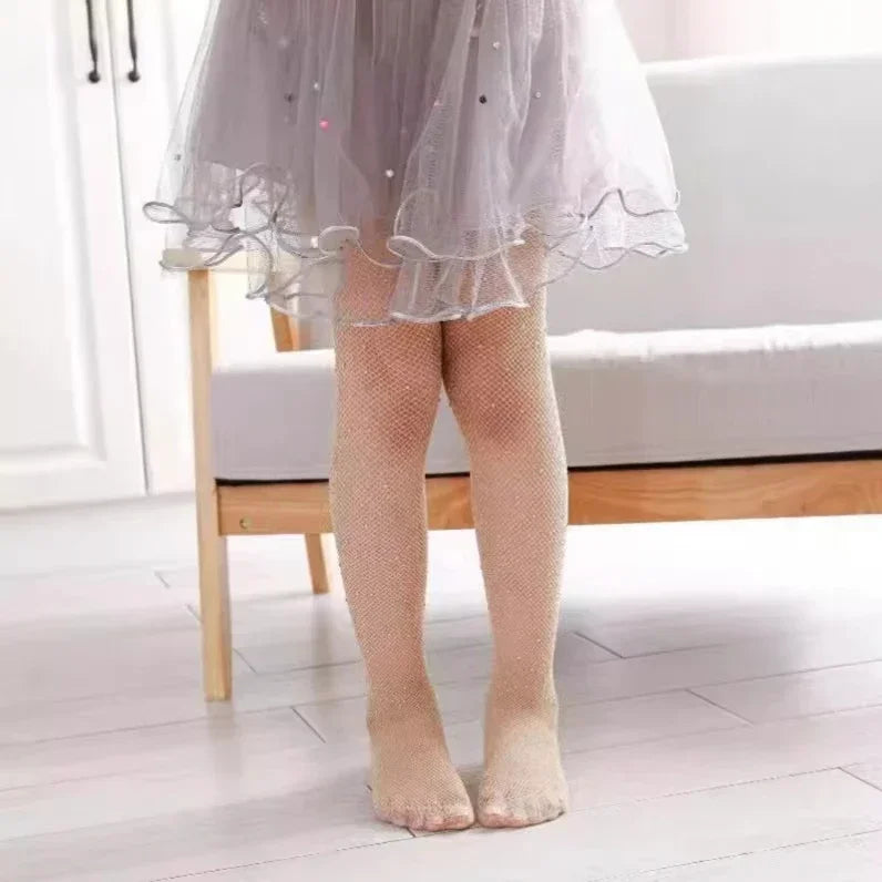 Fishing Net Stockings for Baby Girls Cute Large Bow Lolita Pantyhose Fad Sexy Black Hollow Mesh Nylon Tights Children's Leggings